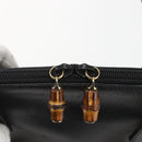 GUCCI Bamboo Hand Bag Leather Black Gold 000 122 029 Auth bs31432-10