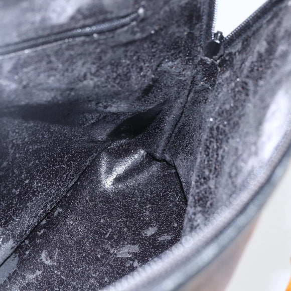 GUCCI Bamboo Hand Bag Leather Black Gold 000 122 029 Auth bs31432