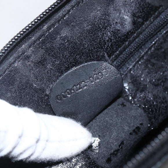 GUCCI Bamboo Hand Bag Leather Black Gold 000 122 029 Auth bs31432