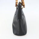 GUCCI Bamboo Hand Bag Leather Black Gold 000 122 029 Auth bs31432-3