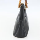 GUCCI Bamboo Hand Bag Leather Black Gold 000 122 029 Auth bs31432-4