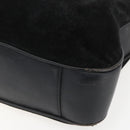 GUCCI Bamboo Hand Bag Leather 2way Black Gold 001 1014 1577 Auth bs31434-12