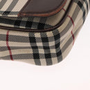 BURBERRY Nova Check Shoulder Bag Nylon Beige Silver Auth bs31436-10