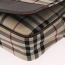 BURBERRY Nova Check Shoulder Bag Nylon Beige Silver Auth bs31436-11