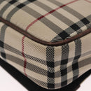 BURBERRY Nova Check Shoulder Bag Nylon Beige Silver Auth bs31436-13