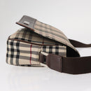 BURBERRY Nova Check Shoulder Bag Nylon Beige Silver Auth bs31436-4