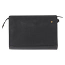 Burberrys Clutch Bag Leather 2 Set Black Gold Auth bs31437-3