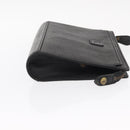 Burberrys Clutch Bag Leather 2 Set Black Gold Auth bs31437-4