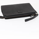 Burberrys Clutch Bag Leather 2 Set Black Gold Auth bs31437-5