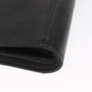 Burberrys Clutch Bag Leather 2 Set Black Gold Auth bs31437-7