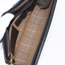 Burberrys Clutch Bag Leather 2 Set Black Gold Auth bs31437-8