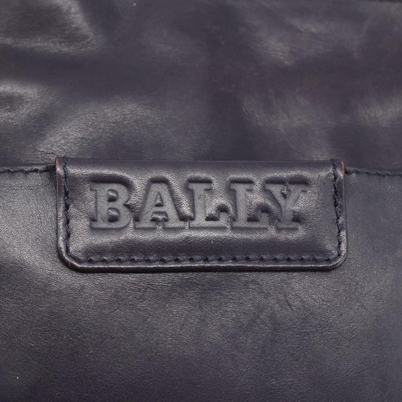 BALLY Shoulder Bag Leather Purple Gold Auth bs31439