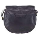 BALLY Shoulder Bag Leather Purple Gold Auth bs31439-2