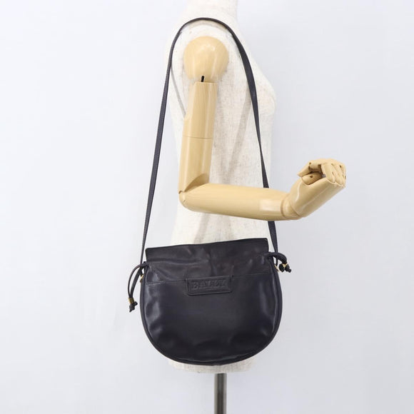 BALLY Shoulder Bag Leather Purple Gold Auth bs31439