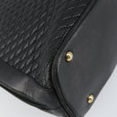 BALLY Quilted Chain Shoulder Bag Leather Black Gold Auth bs31440-17