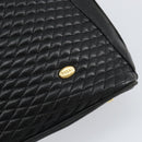 BALLY Quilted Chain Shoulder Bag Leather Black Gold Auth bs31440-18