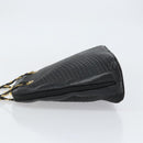 BALLY Quilted Chain Shoulder Bag Leather Black Gold Auth bs31440-4