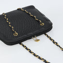 BALLY Quilted Chain Shoulder Bag Leather Black Gold Auth bs31440-6