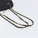 BALLY Quilted Chain Shoulder Bag Leather Black Gold Auth bs31440-7