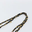 BALLY Quilted Chain Shoulder Bag Leather Black Gold Auth bs31440-14