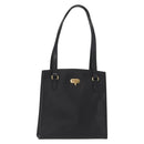 VALENTINO Shoulder Bag Leather Black Gold Auth bs31441-1