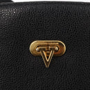 VALENTINO Shoulder Bag Leather Black Gold Auth bs31441-17