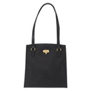 VALENTINO Shoulder Bag Leather Black Gold Auth bs31441-13