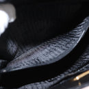 VALENTINO Shoulder Bag Leather Black Gold Auth bs31441-11