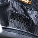 VALENTINO Shoulder Bag Leather Black Gold Auth bs31441-12