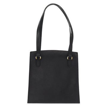 VALENTINO Shoulder Bag Leather Black Gold Auth bs31441 - 0