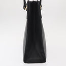 VALENTINO Shoulder Bag Leather Black Gold Auth bs31441-4