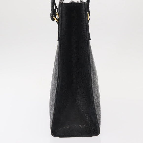 VALENTINO Shoulder Bag Leather Black Gold Auth bs31441