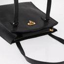 VALENTINO Shoulder Bag Leather Black Gold Auth bs31441-6