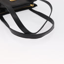 VALENTINO Shoulder Bag Leather Black Gold Auth bs31441-7