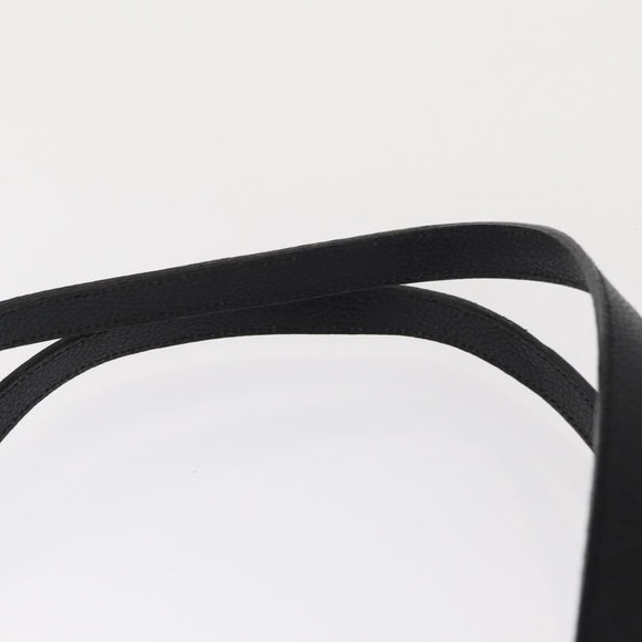 VALENTINO Shoulder Bag Leather Black Gold Auth bs31441