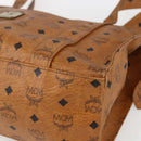 MCM Logogram Vicetos Tote Bag PVC Leather Brown Gold Auth bs31442-10