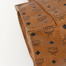 MCM Logogram Vicetos Tote Bag PVC Leather Brown Gold Auth bs31442-11