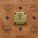 MCM Logogram Vicetos Tote Bag PVC Leather Brown Gold Auth bs31442-14