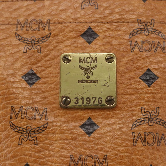 MCM Logogram Vicetos Tote Bag PVC Leather Brown Gold Auth bs31442