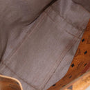 MCM Logogram Vicetos Tote Bag PVC Leather Brown Gold Auth bs31442-17