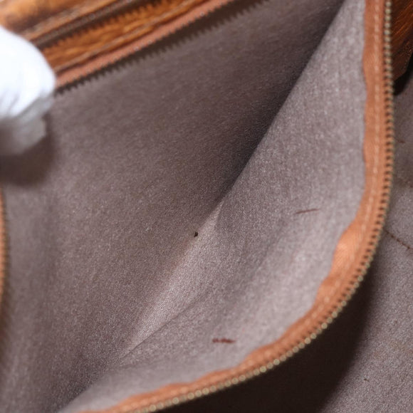 MCM Logogram Vicetos Tote Bag PVC Leather Brown Gold Auth bs31442