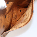 MCM Logogram Vicetos Tote Bag PVC Leather Brown Gold Auth bs31442-21