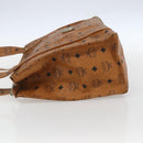 MCM Logogram Vicetos Tote Bag PVC Leather Brown Gold Auth bs31442-4