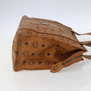 MCM Logogram Vicetos Tote Bag PVC Leather Brown Gold Auth bs31442-5
