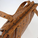 MCM Logogram Vicetos Tote Bag PVC Leather Brown Gold Auth bs31442-6