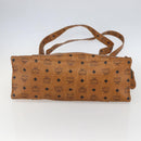 MCM Logogram Vicetos Tote Bag PVC Leather Brown Gold Auth bs31442-9