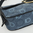 Salvatore Ferragamo Gancini Shoulder Bag Canvas Blue Gold Auth bs31443-14