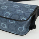 Salvatore Ferragamo Gancini Shoulder Bag Canvas Blue Gold Auth bs31443-15