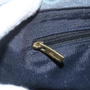 Salvatore Ferragamo Gancini Shoulder Bag Canvas Blue Gold Auth bs31443-18