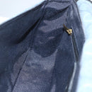 Salvatore Ferragamo Gancini Shoulder Bag Canvas Blue Gold Auth bs31443-20